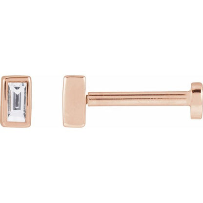 14K White .04 CT Lab-Grown Diamond Stud Earring