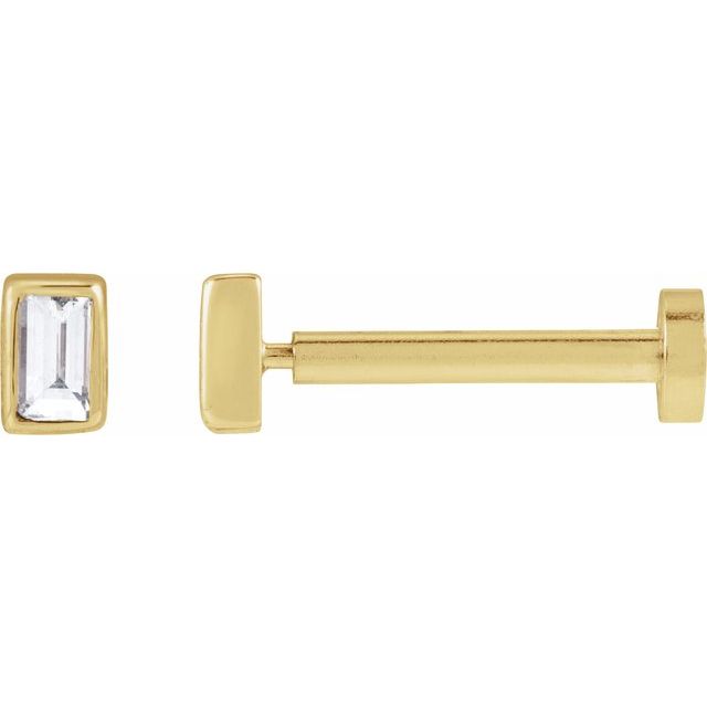 14K White .04 CT Lab-Grown Diamond Stud Earring