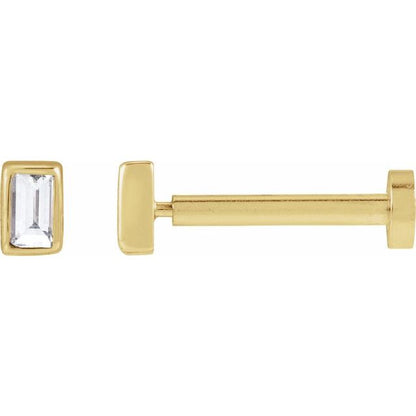 14K White .04 CT Lab-Grown Diamond Stud Earring