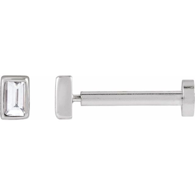14K White .04 CT Lab-Grown Diamond Stud Earring