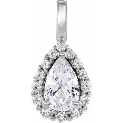 14K Yellow 1 1/2 CTW Lab-Grown Diamond Halo-Style Pendant