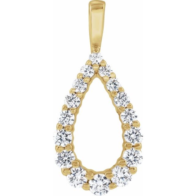 14K Yellow 1/3 CTW Lab-Grown Diamond Pendant