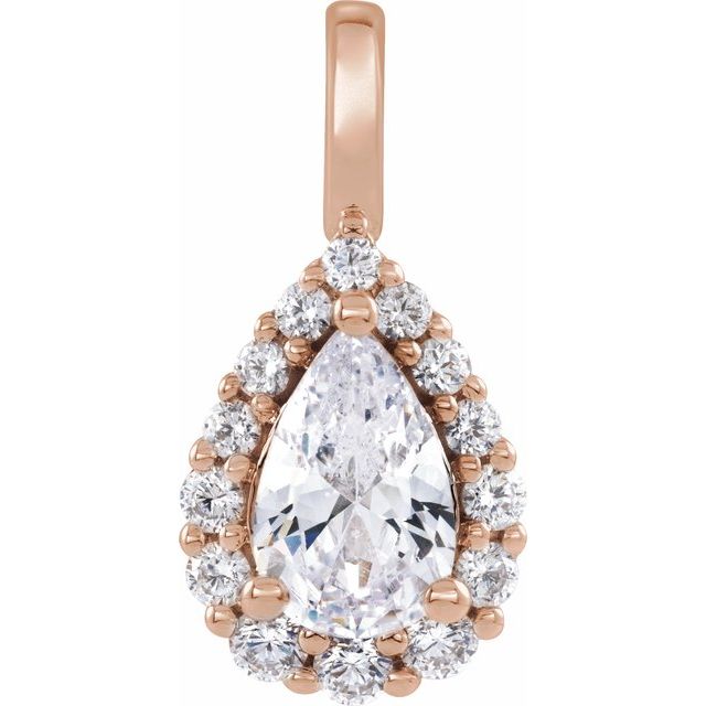 14K Yellow 1 1/2 CTW Lab-Grown Diamond Halo-Style Pendant