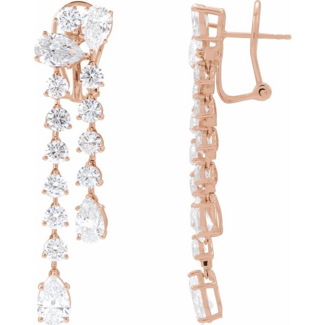 14K Yellow 9 1/2 CTW Lab-Grown Diamond Dangle Earrings