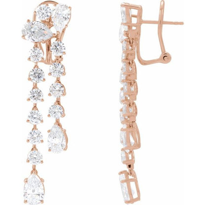 14K Yellow 9 1/2 CTW Lab-Grown Diamond Dangle Earrings