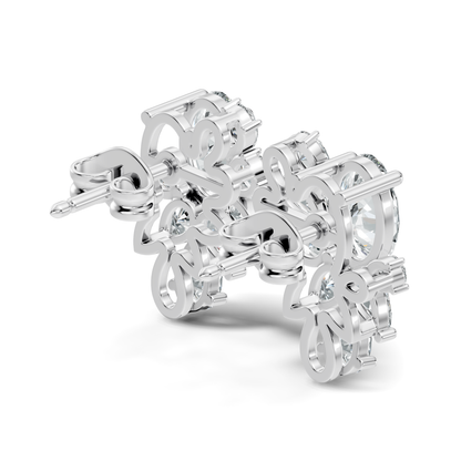 Oval and Pear Cut Lab Grown Diamond Unique Prong Stud Earring
