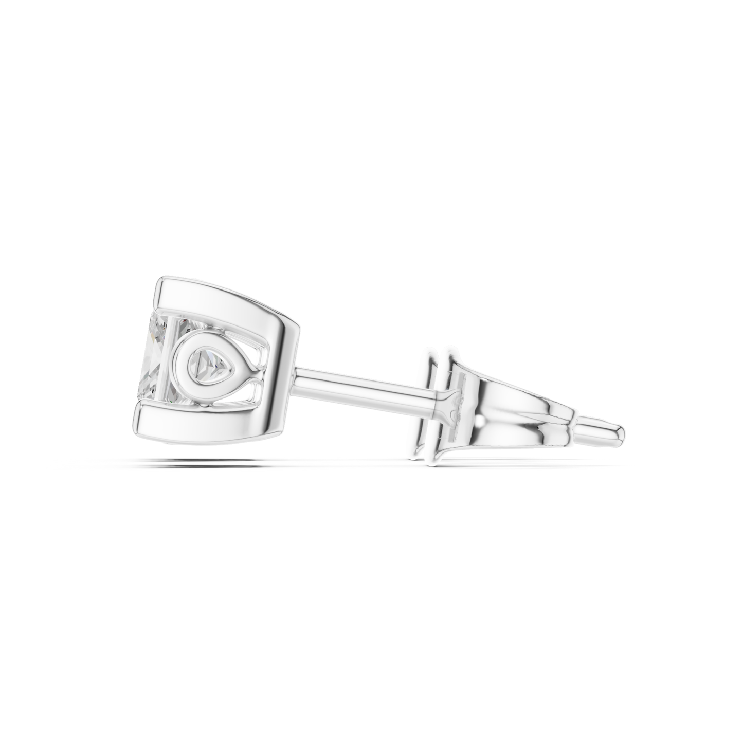 Princess Cut Lab Grown Classic Studs Solitaire Diamond Earring