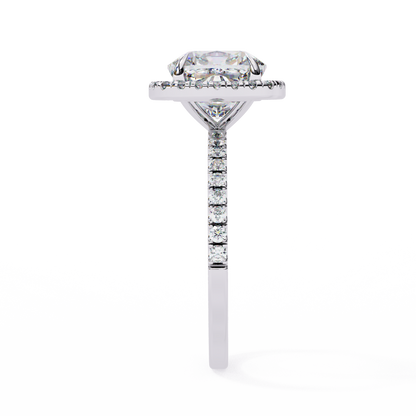 2.09 Carat Cushion Cut Lab Grown Diamond with 10k Gold Setting Inspired Dainty Ring for Women