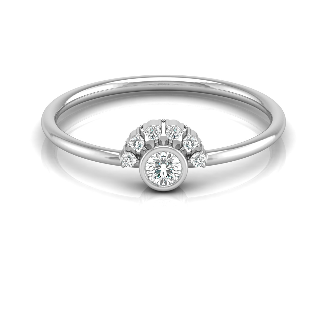 Petite Lab Grown Round Cut Ring 0.13 CT Affordable Bridal Jewelry