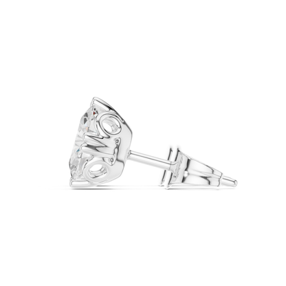 Oval Lab Grown Diamond Solitaire Rose Gold Stud Earring