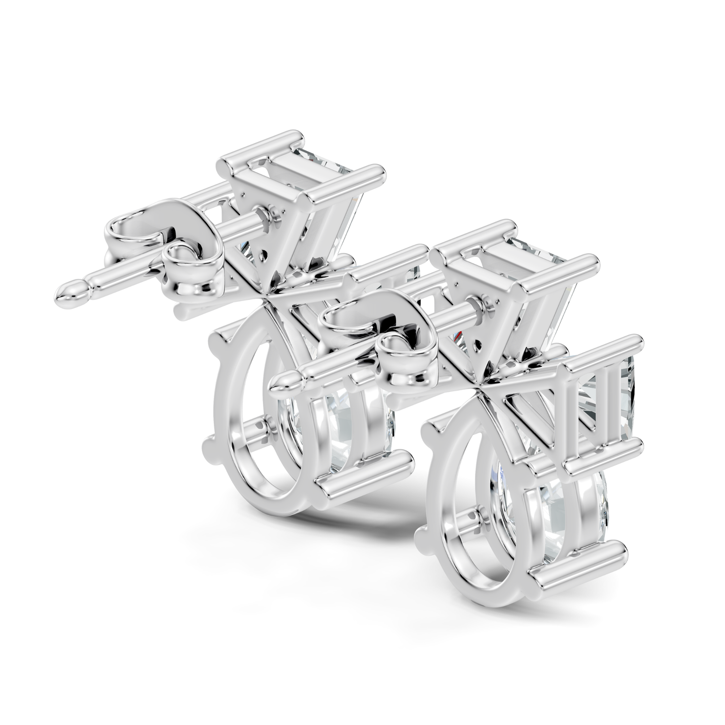 Triangle & Pear Lab Grown Diamond Vinatge Stud Earring