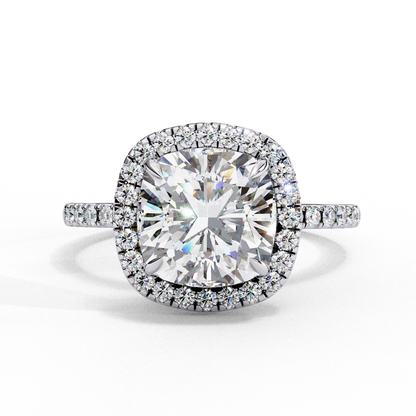 2.09 Carat Cushion Cut Lab Grown Diamond with 10k Gold Setting Inspired Dainty Ring for Women