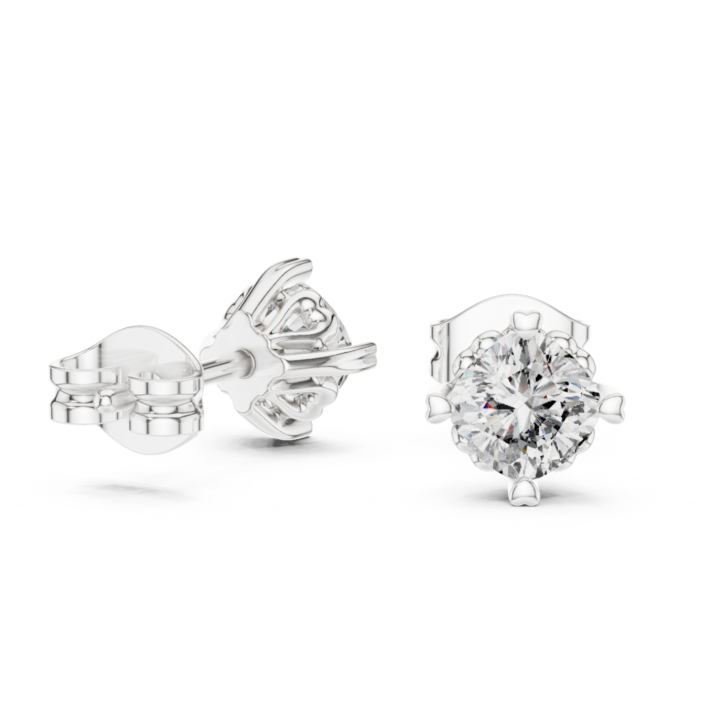 1.40 Ct Cushion Cut Lab Grown Diamond 4 Prong Earrings
