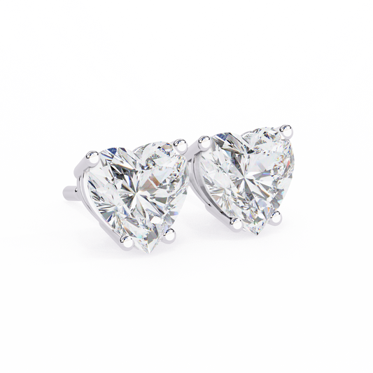 Prong Set 2.43Ct Heart Cut Top Grade Diamond Elegant Stackable Vintage Stud Fabulous Earring Gift For Women's