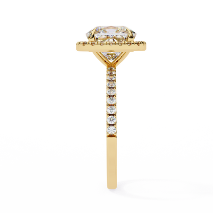 2.09 Carat Cushion Cut Lab Grown Diamond with 10k Gold Setting Inspired Dainty Ring for Women