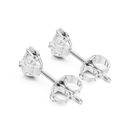 Oval Cut Solitaire Lab Grown Diamond Prong Set Stud Earring