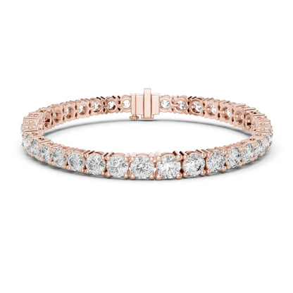 White Colorless 12.10Ct Round Cut Diamond Vintage Minimalist Stacking Handmade Tennis Party Wear Bracelet For Women's - HIGHCARAT DIAMONDS