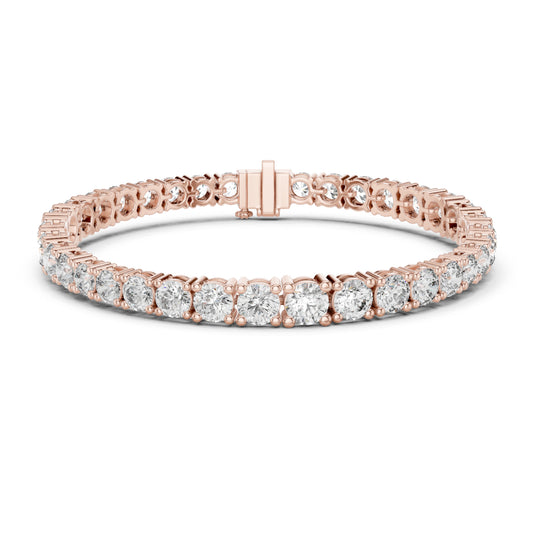 White Colorless 12.10Ct Round Cut Diamond Vintage Minimalist Stacking Handmade Tennis Party Wear Bracelet For Women's - HIGHCARAT DIAMONDS