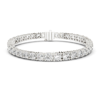 White Colorless 12.10Ct Round Cut Diamond Vintage Minimalist Stacking Handmade Tennis Party Wear Bracelet For Women's - HIGHCARAT DIAMONDS
