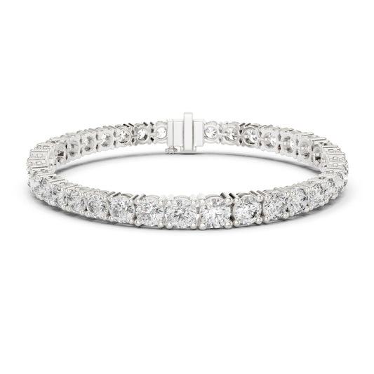 White Colorless 12.10Ct Round Cut Diamond Vintage Minimalist Stacking Handmade Tennis Party Wear Bracelet For Women's - HIGHCARAT DIAMONDS