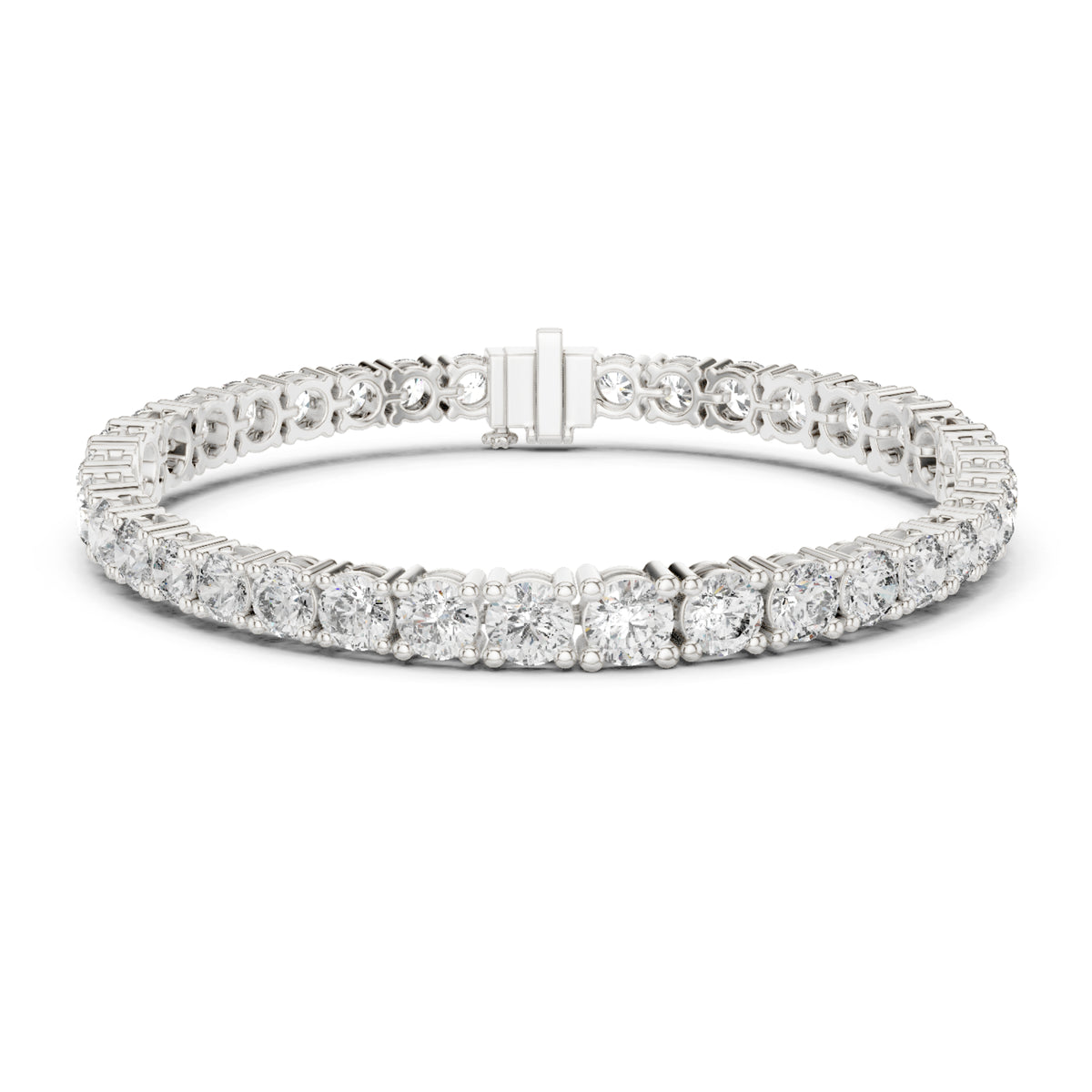 White Colorless 12.10Ct Round Cut Diamond Vintage Minimalist Stacking Handmade Tennis Party Wear Bracelet For Women's - HIGHCARAT DIAMONDS