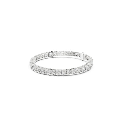 White Colorless 12.10Ct Round Cut Diamond Vintage Minimalist Stacking Handmade Tennis Party Wear Bracelet For Women's - HIGHCARAT DIAMONDS
