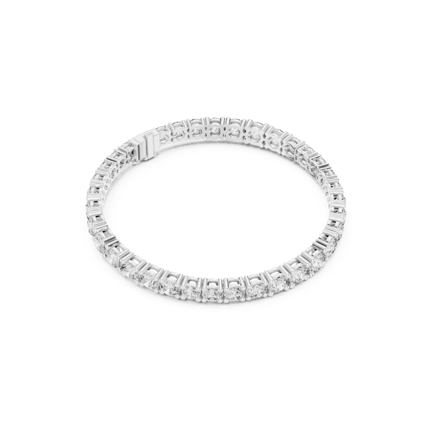 White Colorless 12.10Ct Round Cut Diamond Vintage Minimalist Stacking Handmade Tennis Party Wear Bracelet For Women's - HIGHCARAT DIAMONDS