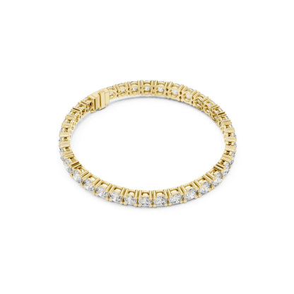 White Colorless 12.10Ct Round Cut Diamond Vintage Minimalist Stacking Handmade Tennis Party Wear Bracelet For Women's - HIGHCARAT DIAMONDS