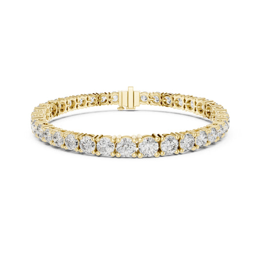 White Colorless 12.10Ct Round Cut Diamond Vintage Minimalist Stacking Handmade Tennis Party Wear Bracelet For Women's - HIGHCARAT DIAMONDS