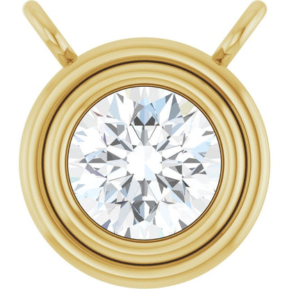 14K White Lab-Grown Moissanite 18" pendants
