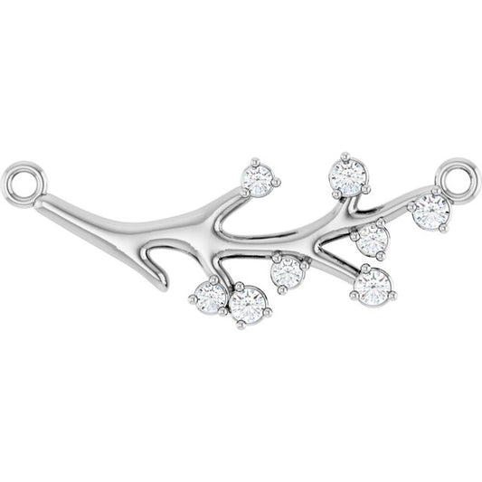 14K White 1/5 CTW Lab-Grown Diamond Branch Necklace Center