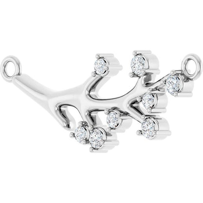 14K White 1/5 CTW Lab-Grown Diamond Branch Necklace Center