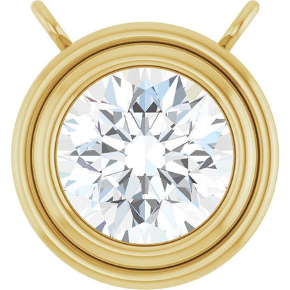 14K White Lab-Grown Moissanite 18" pendants