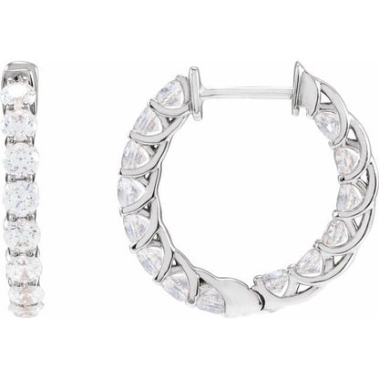 14K Yellow 2 1/5 CTW Lab-Grown Diamond Inside-Outside  Hoop Earrings