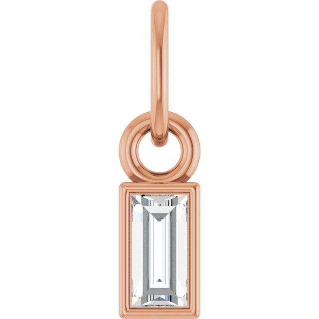 14K White 1/10 CT Lab-Grown Diamond Bezel-Set Pendant