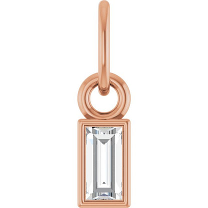 14K White 1/10 CT Lab-Grown Diamond Bezel-Set Pendant