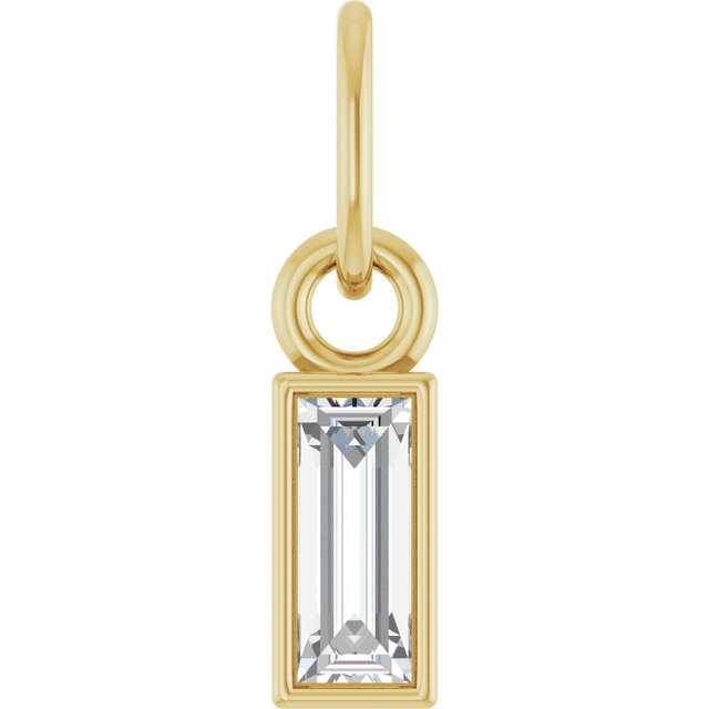 14K White 1/10 CT Lab-Grown Diamond Bezel-Set Pendant