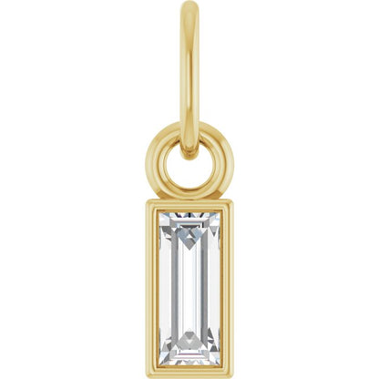 14K White 1/10 CT Lab-Grown Diamond Bezel-Set Pendant