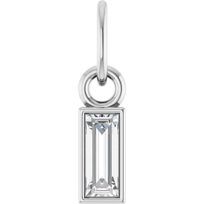 14K White 1/10 CT Lab-Grown Diamond Bezel-Set Pendant