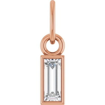 14K White 1/10 CT Lab-Grown Diamond Bezel-Set Pendant