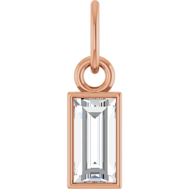 14K White 1/10 CT Lab-Grown Diamond Bezel-Set Pendant