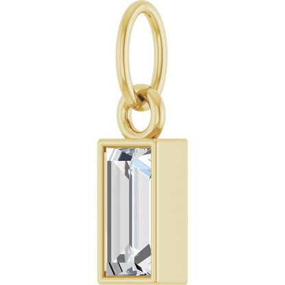 14K White 1/10 CT Lab-Grown Diamond Bezel-Set Pendant