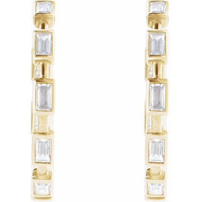 14K Yellow 1 1/4 CTW Lab-Grown Diamond  Hoop Earrings