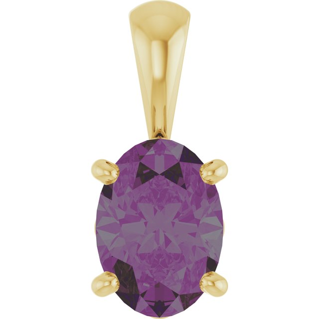 14K Yellow Lab-Grown Alexandrite Pendant