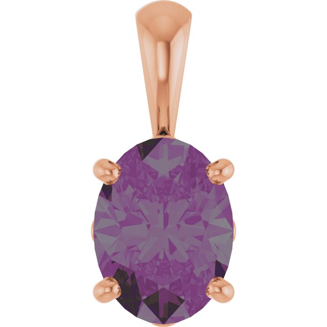 14K Yellow Lab-Grown Alexandrite Pendant