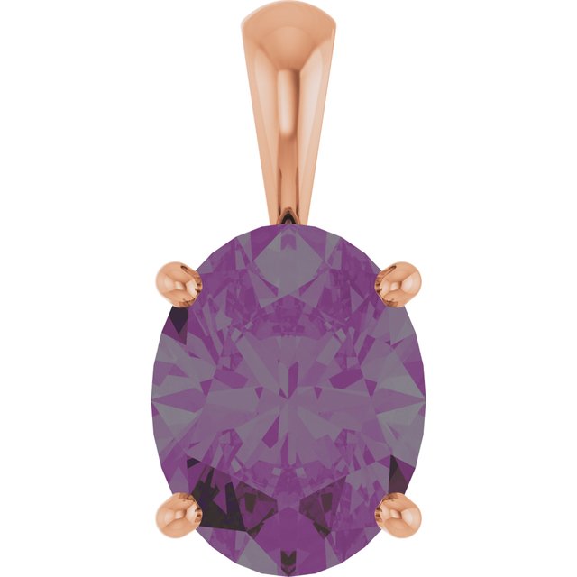 14K Yellow Lab-Grown Alexandrite Pendant