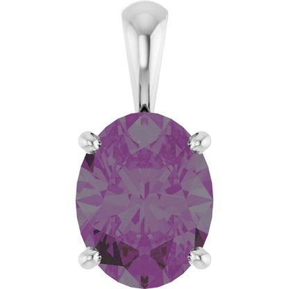 14K Yellow Lab-Grown Alexandrite Pendant