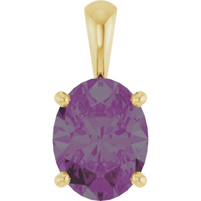 14K Yellow Lab-Grown Alexandrite Pendant