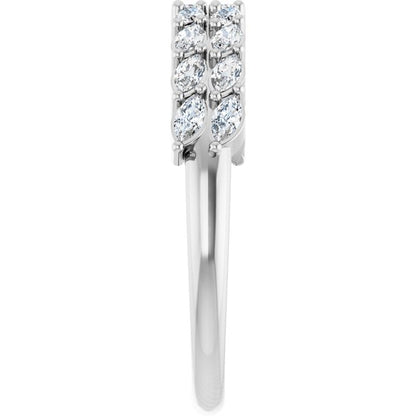 14K White 1/2 CTW Lab-Grown Diamond Anniversary Band