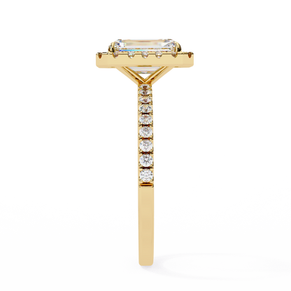 Radiant And Round Cut lab Grown Diamond And 10k Unique Art Deco Ring For Surprise Gifted